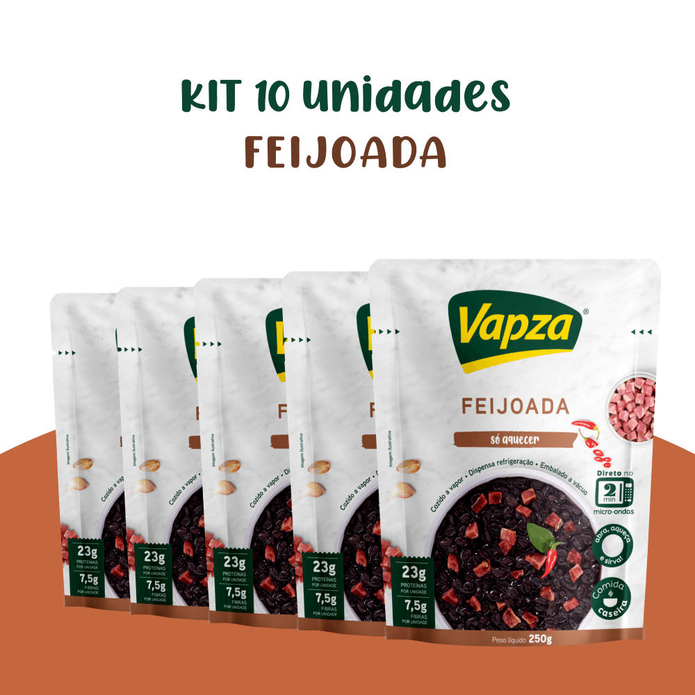 Kit 10 Feijoadas 250G Só Aquecer Vapza
